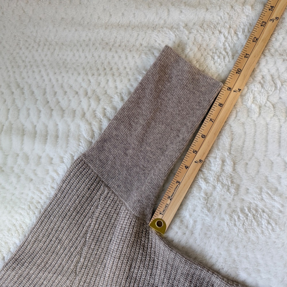 Magaschoni 100% Cashmere Mock Neck Dolman Sweater Taupe Beige Ribbed Mens M - Picture 5 of 6